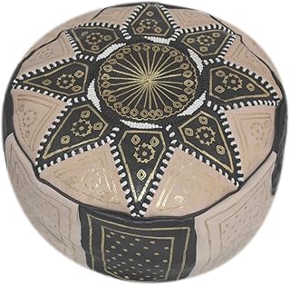 Treasures of Morocco Moroccan Pouf Hand Made 100% Leather Ottoman Comfor...