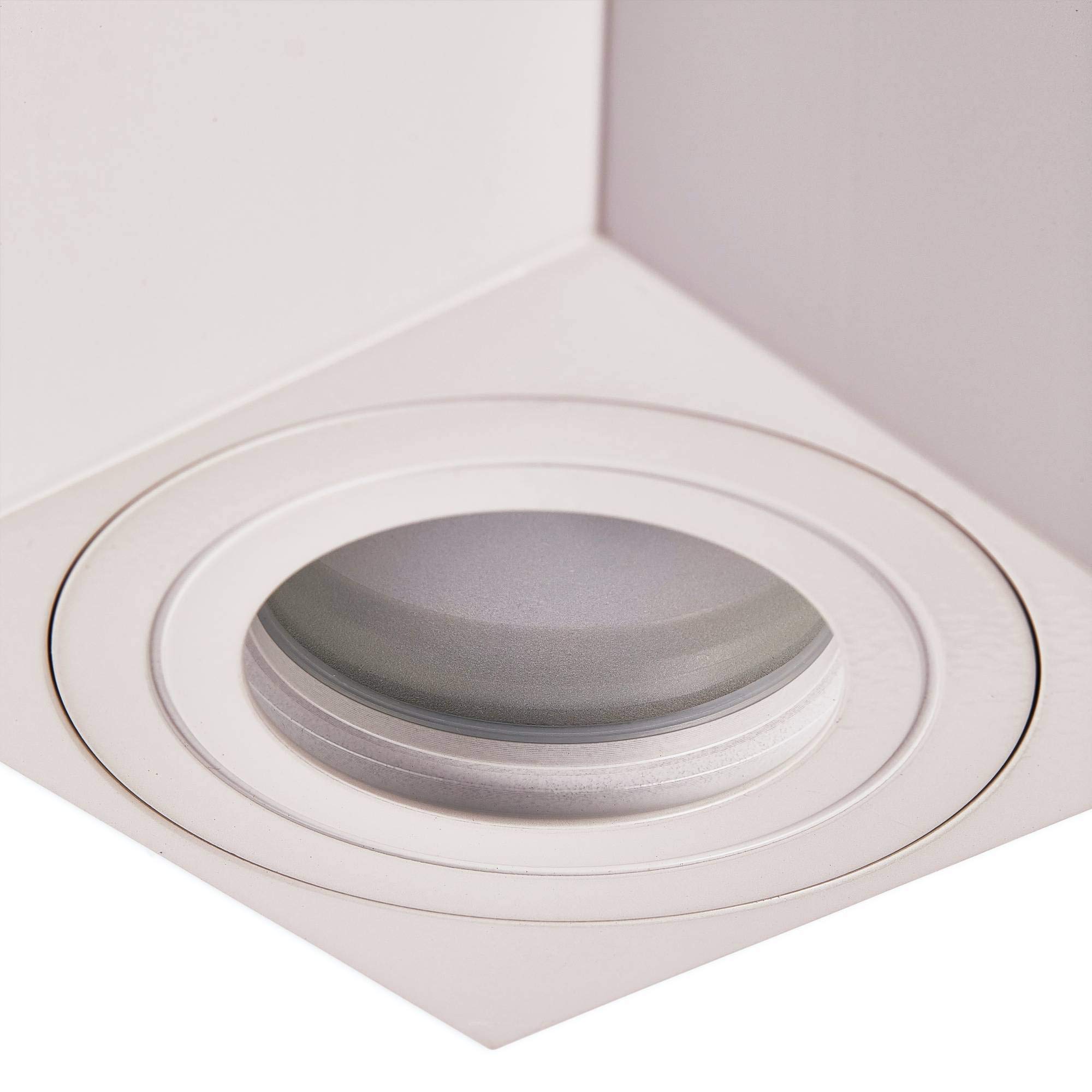 Trano LED luz de superficie luz de superficie montado el foco GU10 230V blanco 5 vatios blanco cálido - superficie montado - foco IP44 para baño/exterior como luz de techo y foco -