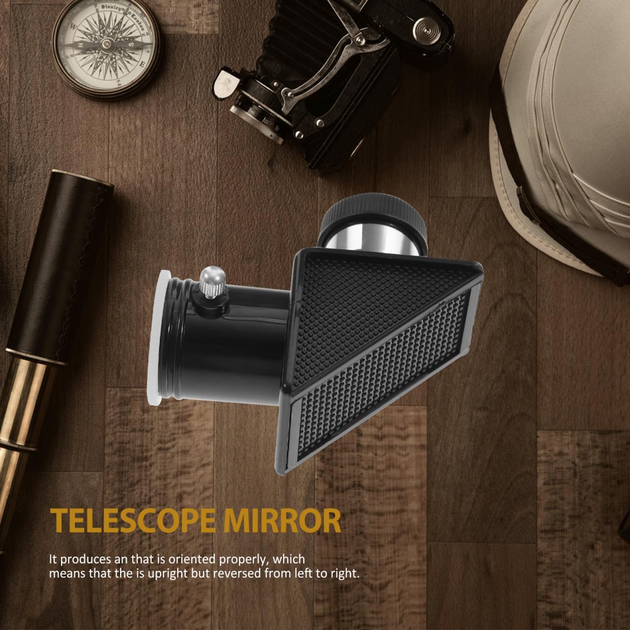ULTECHNOVO 0.96 inch Telescope Mirror Erecting Diagonal Adapter 90 Degree Diagonal Mirror for Refractor and Catadioptric Telescopes Eyepiece Accessory for Correct Image Viewing