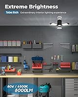 Vista 3 de Bombilla LED de garaje – 120 W 12000 lm luces de tienda con 4+1 paneles deformables, 6500 K luces de techo atornillables para garaje, taller, banco