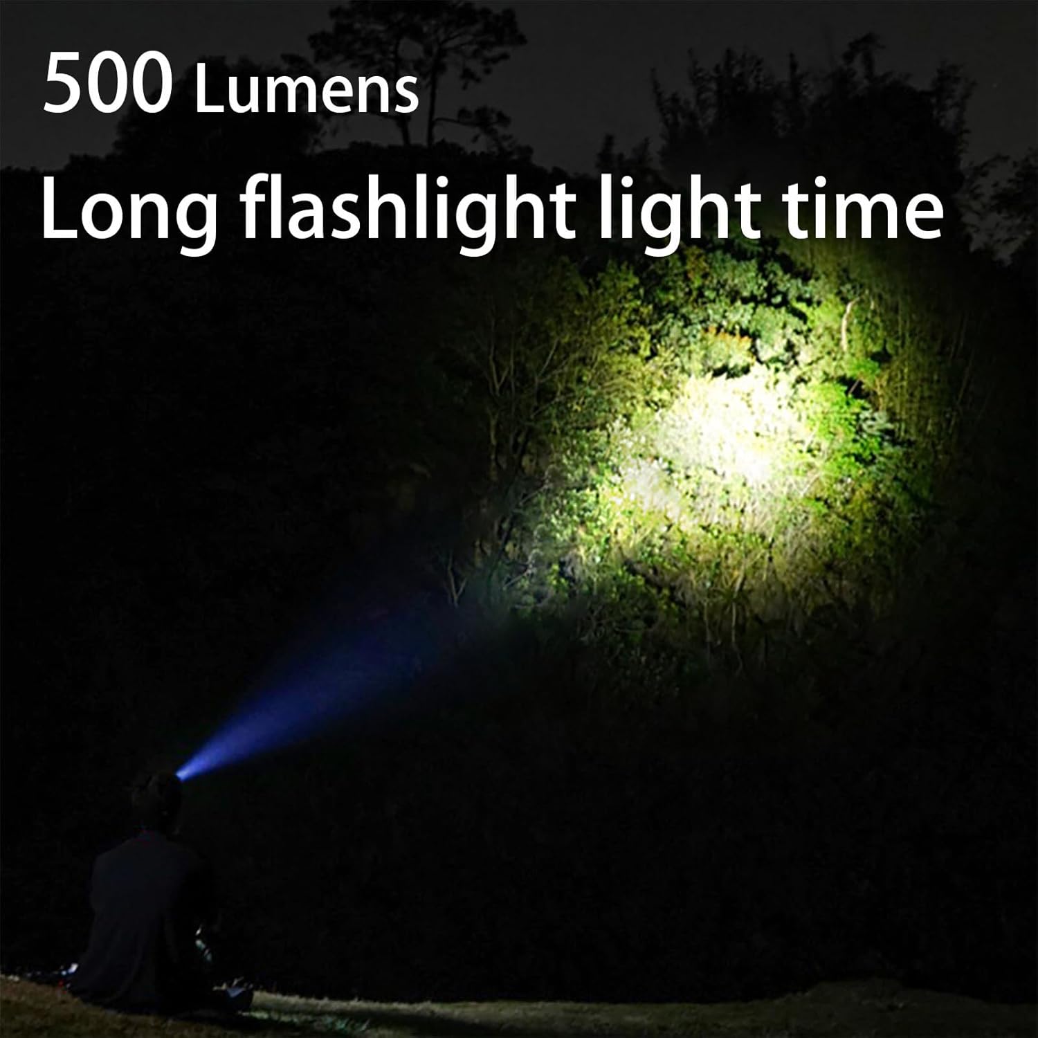 Heavy Duty 3 D Cell Battery LED Big Flashlights, High Lumens,for Home Emergency，Single Mode, Ourdoor，Aluminum(2 Pack)