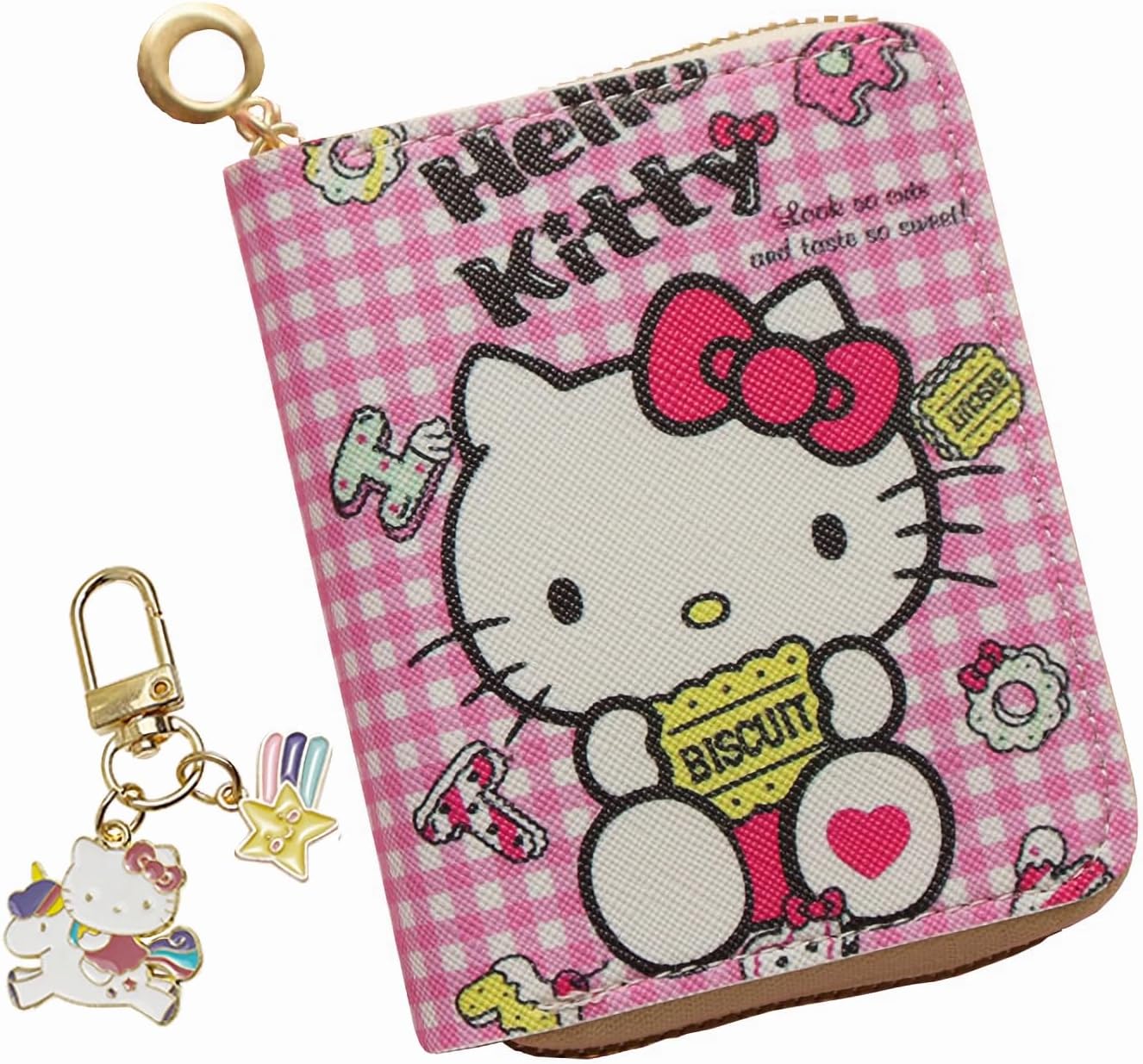 Small Wallet for Women and Girl, Short PU Leather Zipper
