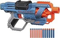 Vista 1 de Nerf Elite 2.0 Commander RC-6 Blaster, 12 Dardos Elite, Tambor Giratorio de 6 Dardos, Rieles Tácticos, Puntos de Fijación de Barril y Stock