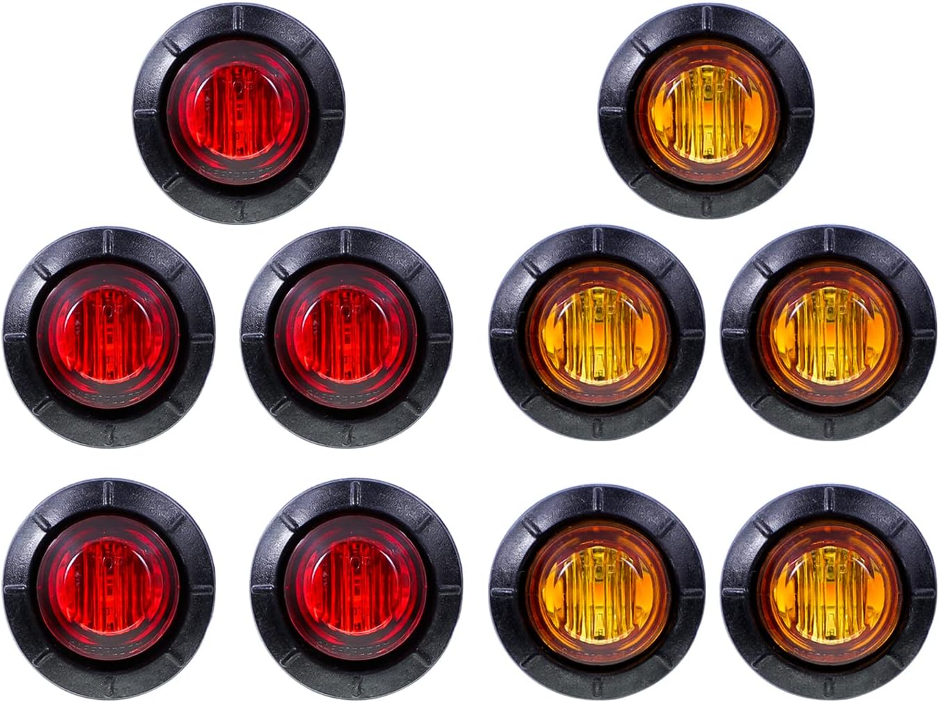 10 Pcs 34 Inch Mini 5 Amber 5 Red Light Clearance Side Ma