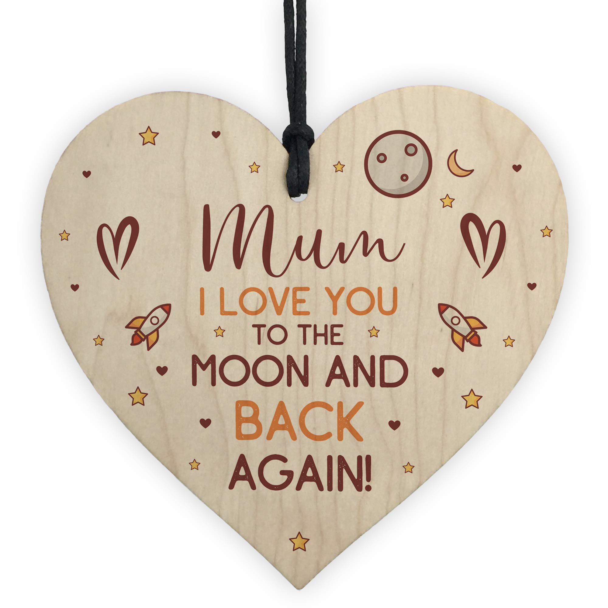 Mothers Day Gift for Mum Wooden Heart Birthday Gift For Her Thank You Keepsake