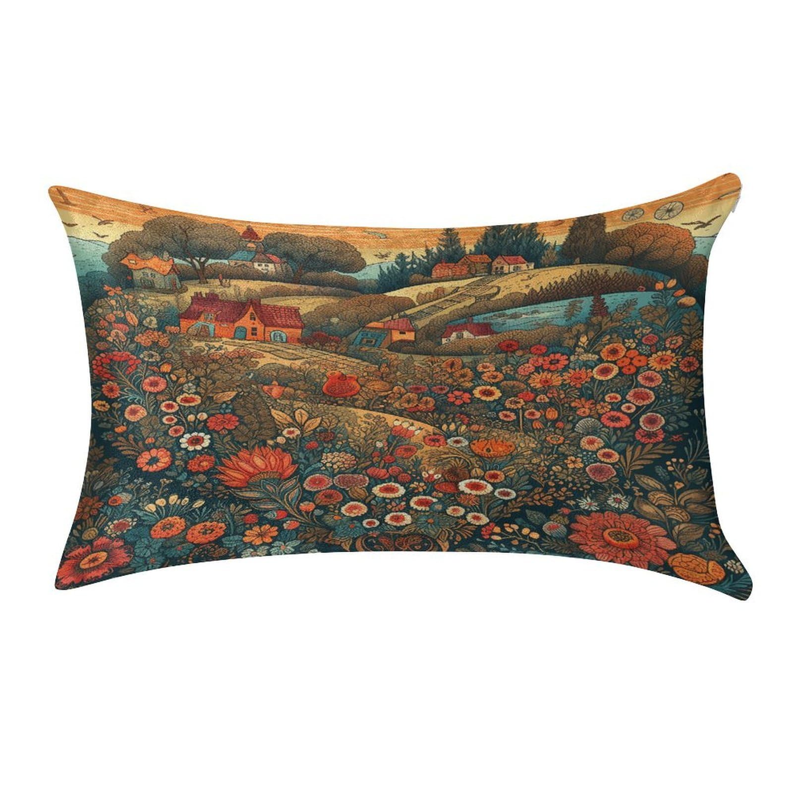 Btcowzrv Style Heart Made Of Flowers Pillow Cover Pillow Case Pillowcase