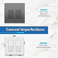 Vista 260 de LIDER LSWP-32M-W10P Placa sin tornillos acabado mate para interruptor, tamaño mediano de 2 segmentos de 4.88 x 4.92", policarbonato termoplástico