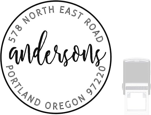 15+ diseños para elegir! Sello redondo de dirección personalizado, autoentintado, sello de dirección de retorno, sello de correo profesional de