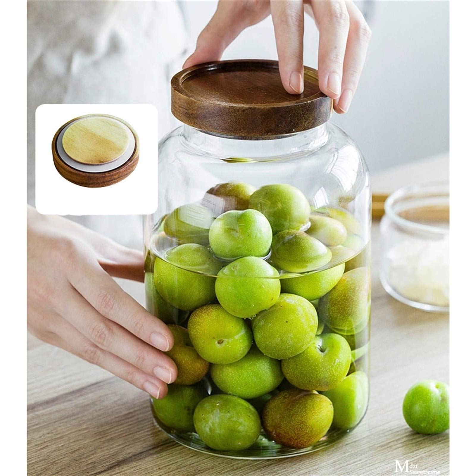 Botes para Alimentos Tarro de Cristal de Almacenamiento, con el Sello hermético de la Tapa, Juego de 3, Grano de café y Cocina envase de alimento Botes Herméticos