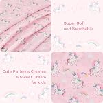 Lasoftan Kids Sheet Set Twin Size 3 Pcs, Girls Twin Sheet Set with Pink Unicorn Pattern,Kid Girls Twin Fitted Sheet ,Breathable & Silky Soft Microfiber Kids Fitted Sheet