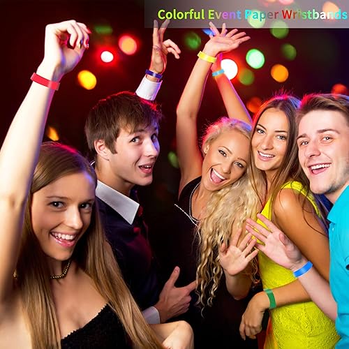 Miniatura 7 de 200 muñequeras de plástico de neón, impermeables, ligeras, pulseras de conciertos y fiestas, 10 colores