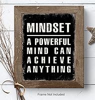 Vista 7 de Positive Quotes Motivational Wall Art & Decor - Mindset Is Everything - Encouragement Gifts - Home Office Decor - Growth Mindset Posters for