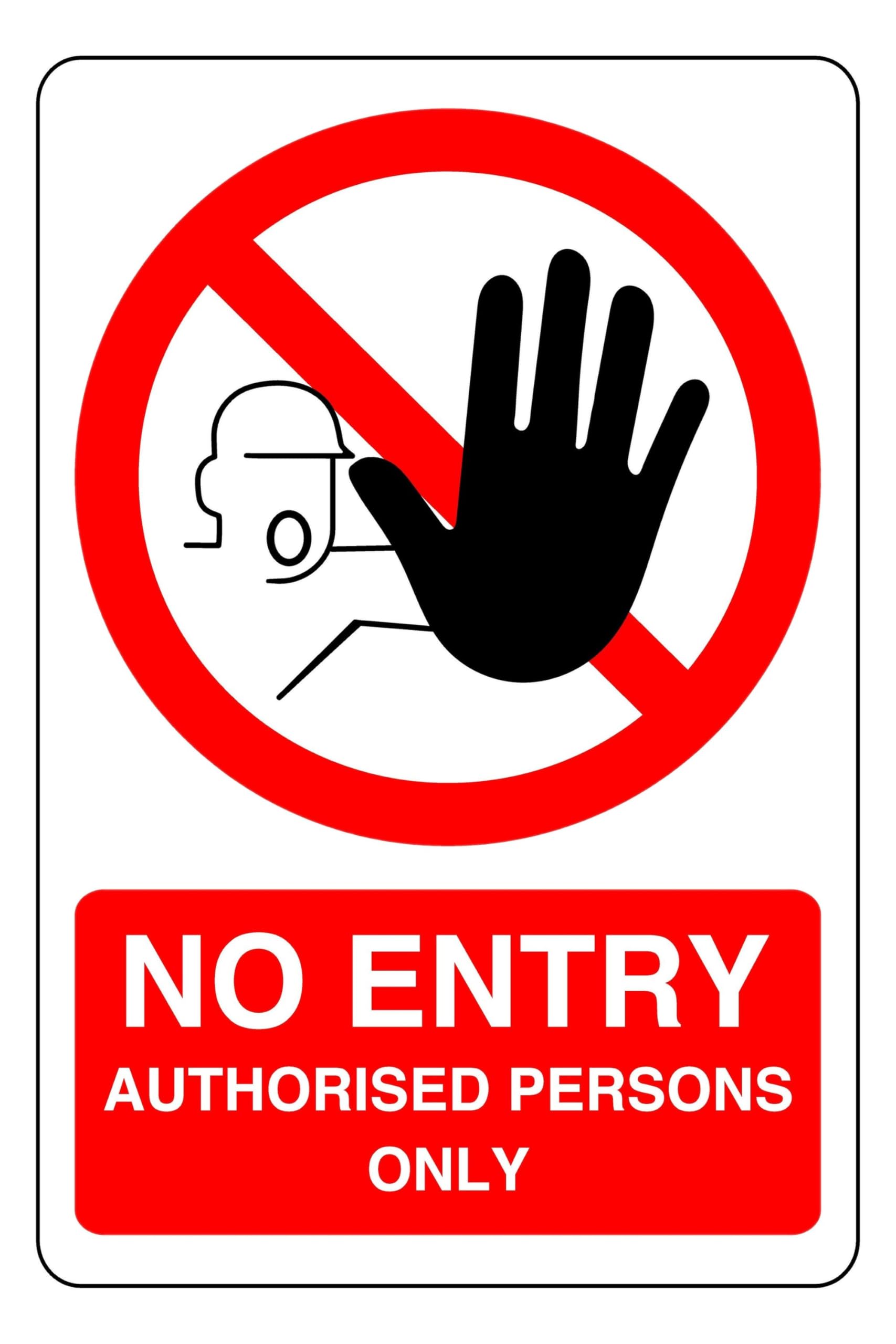 No Entry - safety sign - 3mm Aluminum Dibond for indoor/outdoor usage (400mm x 300mm) 14m Viewing Distance.