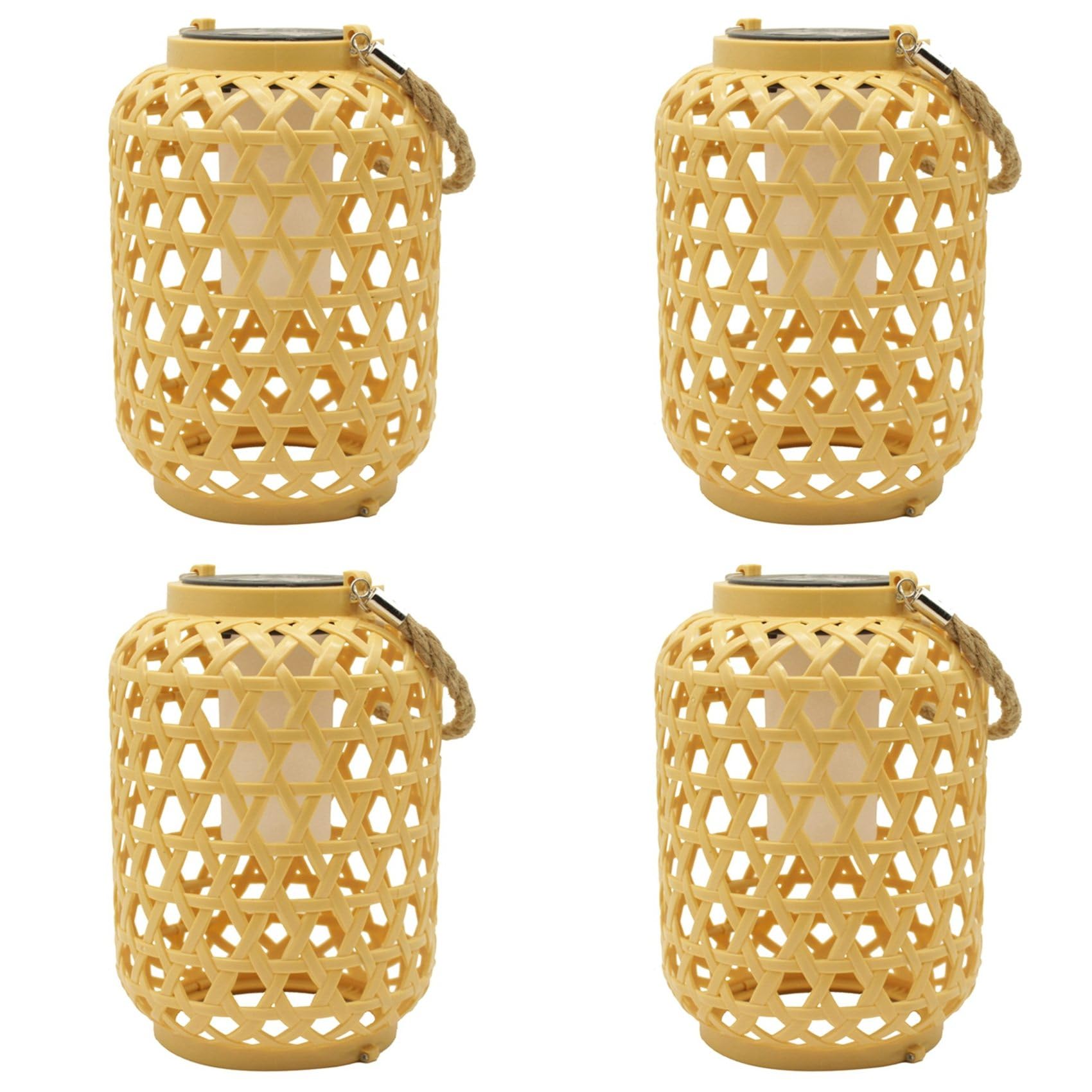 Vjsujehgy 4X Solar Lantern Outdoor Lights, Outdoor Lanterns Waterproof Hanging Outdoor Solar Lanterns Lights for Garden Decor