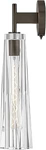 Fredrick Ramond Cosette FR31100BX-CL Single Light Sconce - Elongated Clear Crystal-Cut Shade, On/Off Switch on Backplate, in Black Oxide