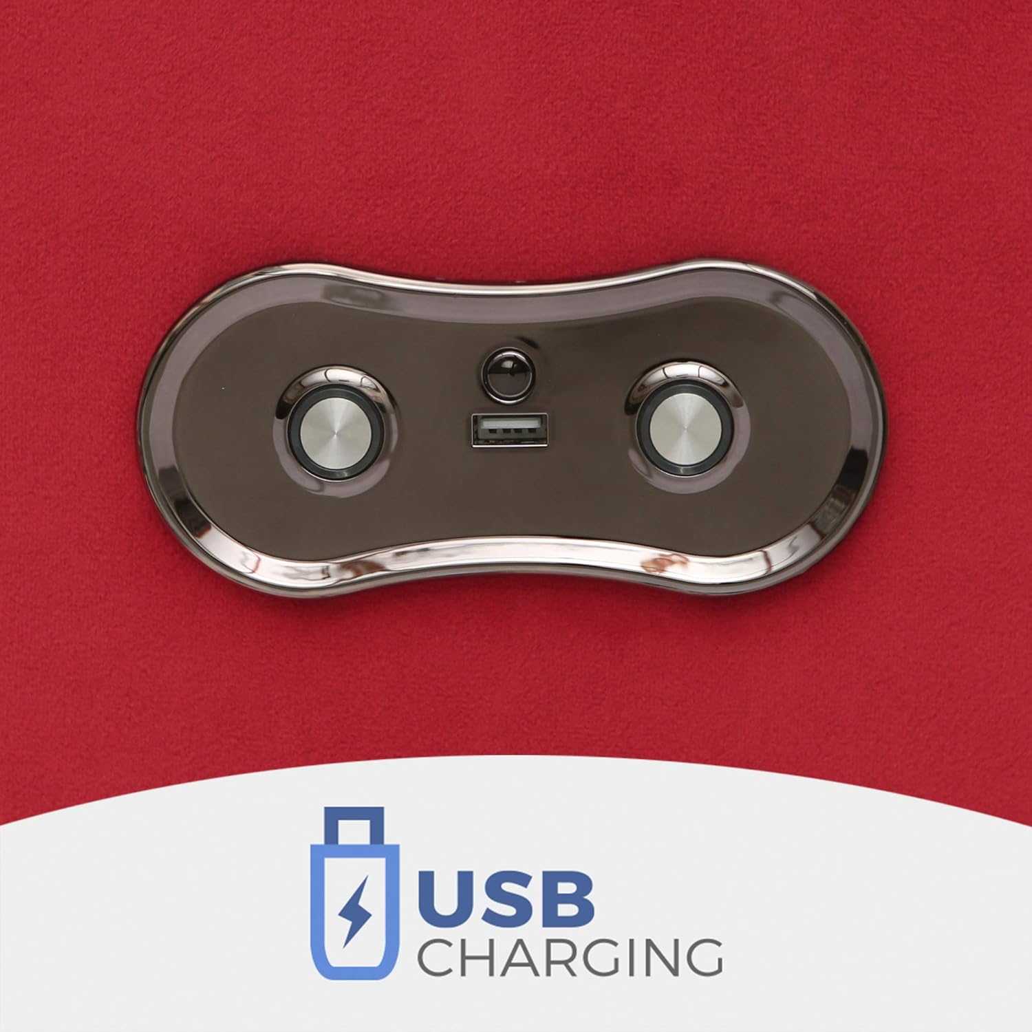 Seatcraft Aspen Home Theater Seating - Bella Fabric - Power Recline - in-Arm Storage - USB Charging - Ambient Base Lighting and Cupholders (Row of 2, Red) : Home & Kitchen