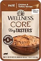 Vista 26 de Wellness CORE Tiny Tasters - Alimento húmedo para gatos adultos, natural, rico en proteínas, sin granos, receta de atún y salmón, 1.75 onzas