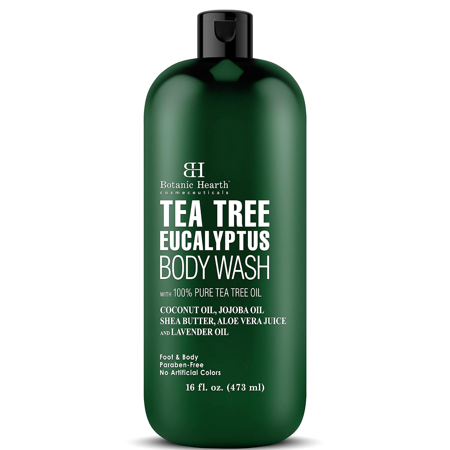 Botanic Hearth Eucalyptus Tea Tree Body Wash, Helps with Nails, Athletes Foot, Ringworms, Jock Itch, Acne, Eczema & Body Odor, Soothes Itching & Promotes Healthy Skin and Feet, 16 fl oz