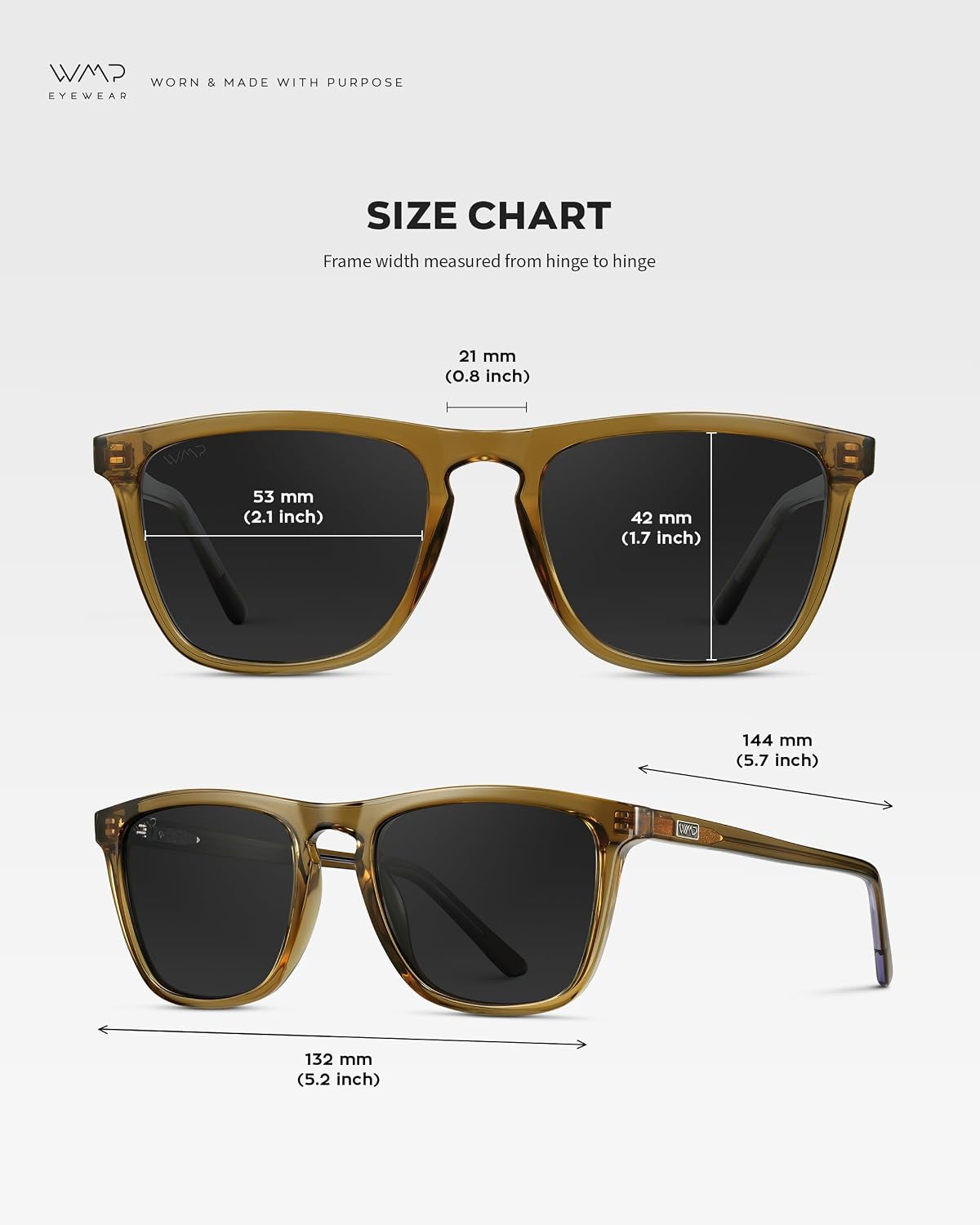 WearMe Pro - Polarized Lens Square Modern Sunglasses for Men