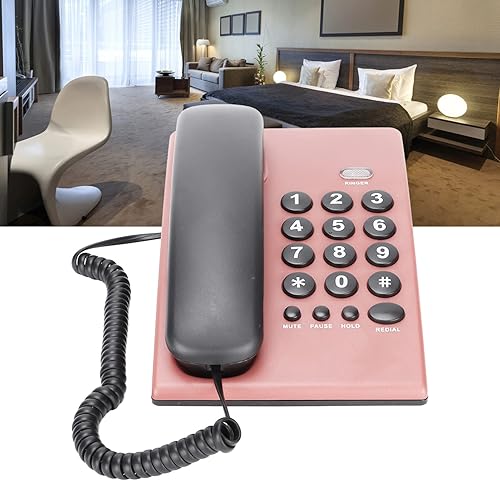 Miniatura 3 de Teléfono con cable, escritorio con cable de escritorio, teléfono fijo para teléfono con cable con cable con doble auricular magnético, silencio de