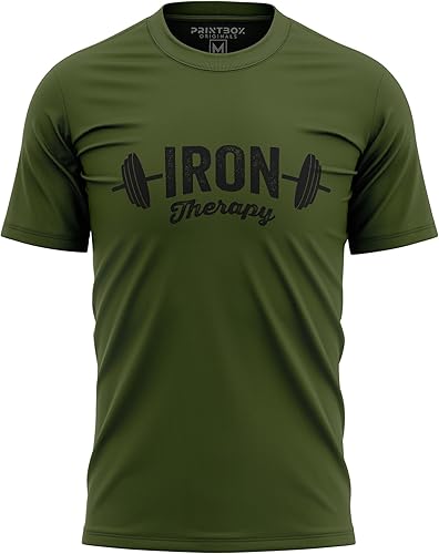 Miniatura 5 de Camiseta de terapia de hierro para hombres, divertidas camisas de gimnasio, camiseta de gimnasio para hombre, entrenamiento de entrenamiento de