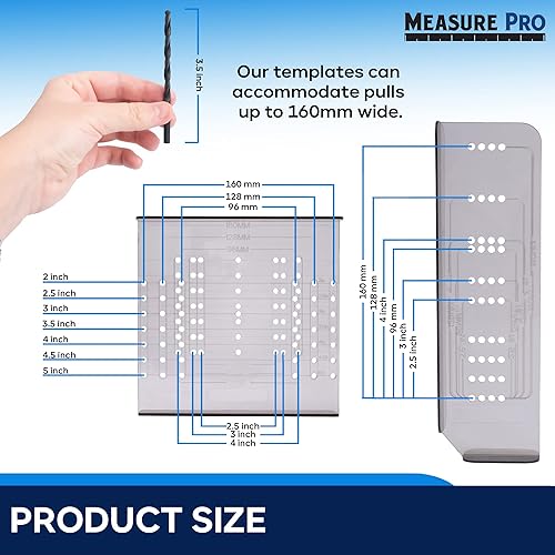 Miniatura 5 de Kit de plantillas de instalación de herrajes para puertas y cajones, fabricado en los Estados Unidos
