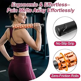 ZanLLW Muscle Roller Stick, Muscle Roller, Liposuction Massage Roller for Lymphatic Drainage, Massager Stick for Relief Muscle Soreness, Trigger Points, Help Exercise Runner Legs, Back Recovery