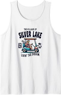 The Village of Silver Lake Golf Cart Design Tank Top