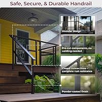 Vista 9 de Barandales de exteriores para escaleras, hierro forjado color negro (2 escalones)