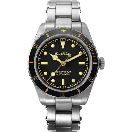 San Martin 62MAS Orologio subacqueo automatico da uomo, in cristallo  zaffiro, resistente all'acqua fino a 200 m, cassa in acciaio inox,  cinturino in silicone : San Martin: Amazon.it: Orologi