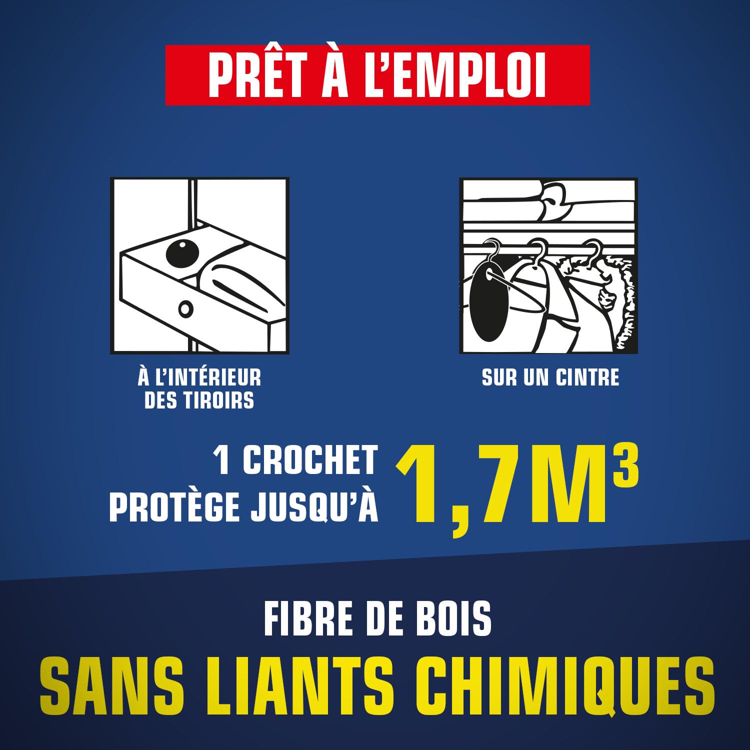 Crochets Antimites Vestimentaires K.PRO 4 Crochets Protection 3 Mois