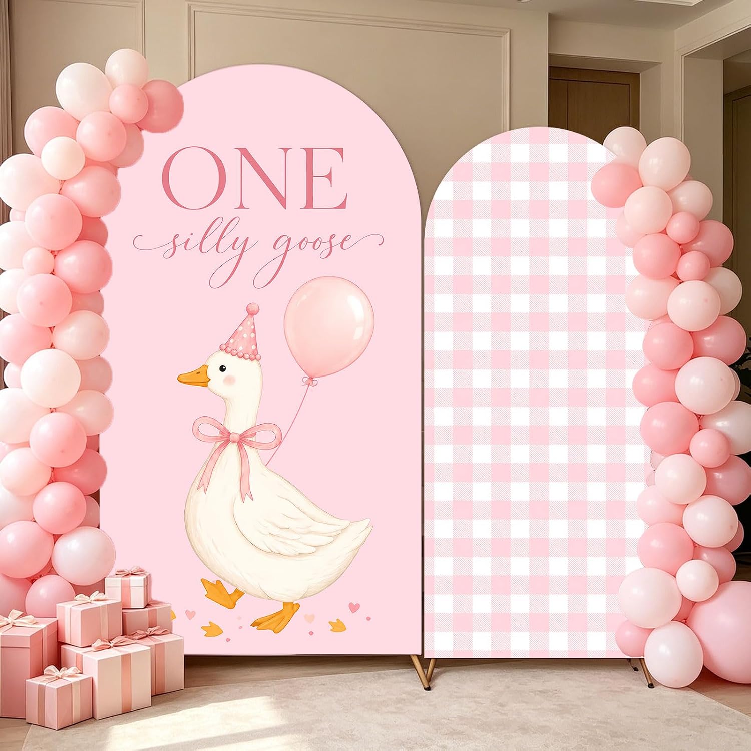2PCS One Silly Goose Arch Backdrop Cover 6ft 7.2ft image 4