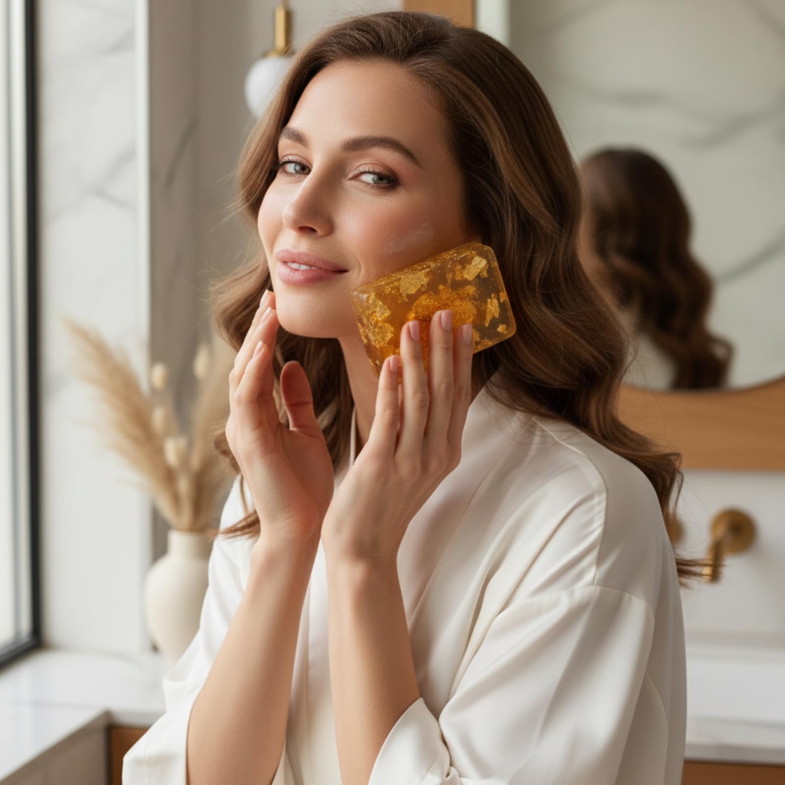 L'AYLLA Gold & Exosome Set (2x20ml + 120g) – Brightening Serum, Glass Skin Serum & 24K Gold Seife – Zellregeneration & Strahlkraft – Mit Arbutin & Niacinamid