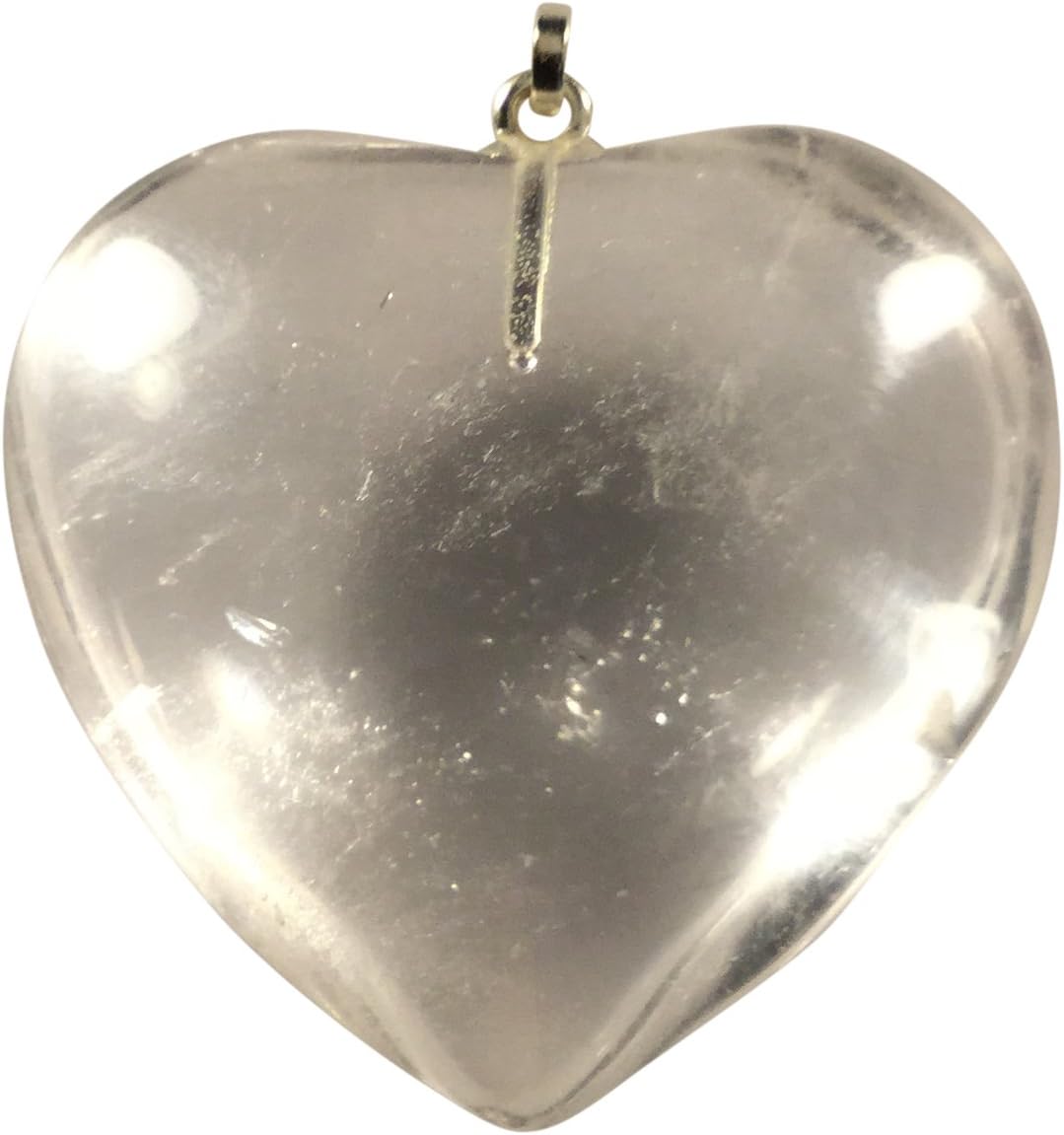Crystal Clear Clear Quartz Heart Shaped Pendant Miracles Healing - Powerful Energy - Hand Faceted Natural Crystal Stone