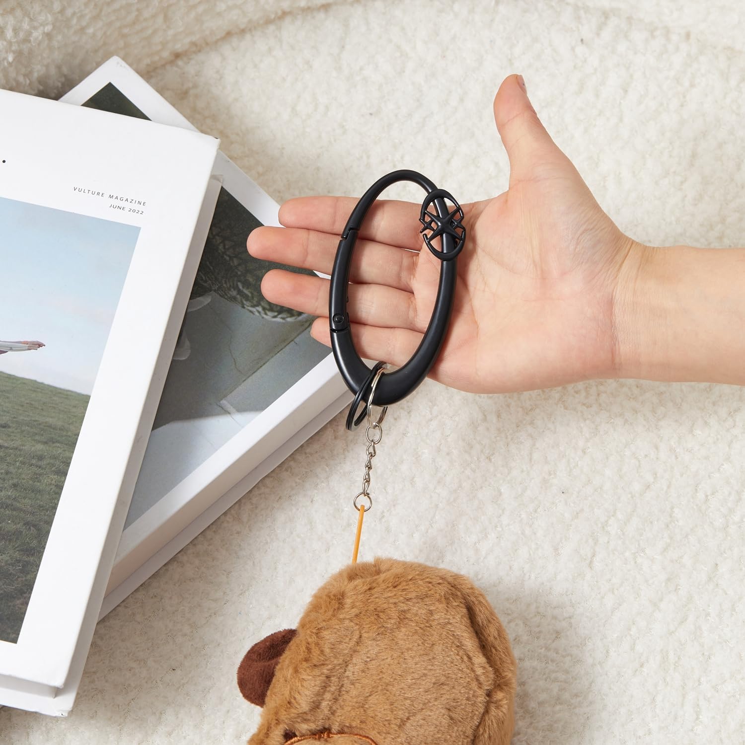 Y2K Cute Star Carabiner Keychain Cool Belt Loop Clip Starlight Heavy Duty Carabiner Clasp Snap Hook Holder Key Buckle - Image 3