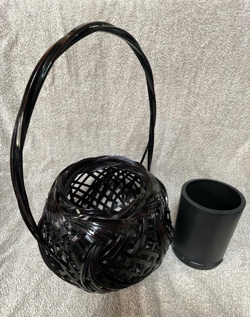 久留米 らんたい漆器 藍胎漆器 花籠 花器 伝統工芸品