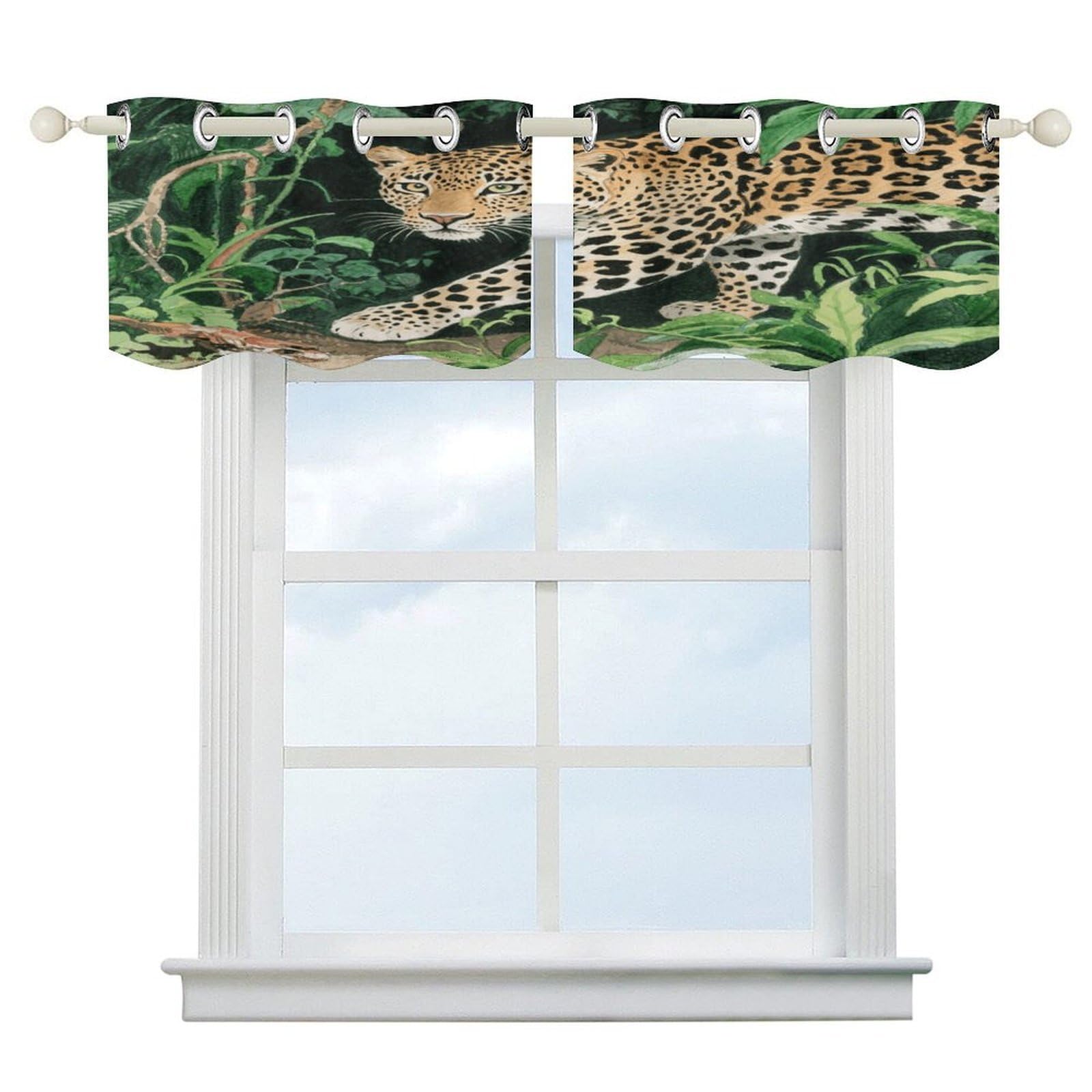 Fekiloot Style Jaguar Short Curtains Valance Curtain