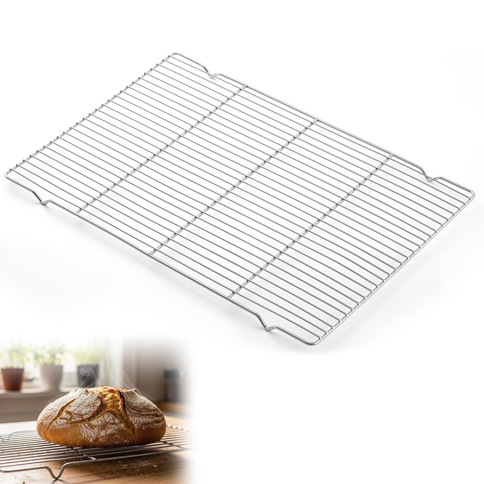 Lounsweer Cooling Racks, 24L x 16W x 1H Stainless Steel Wire Rack for Baking Sheet, Large Cookie Cooling Rack, Oven Safe Cooking Racks for Sheet Pan, Dishwasher Safe, Full Size
