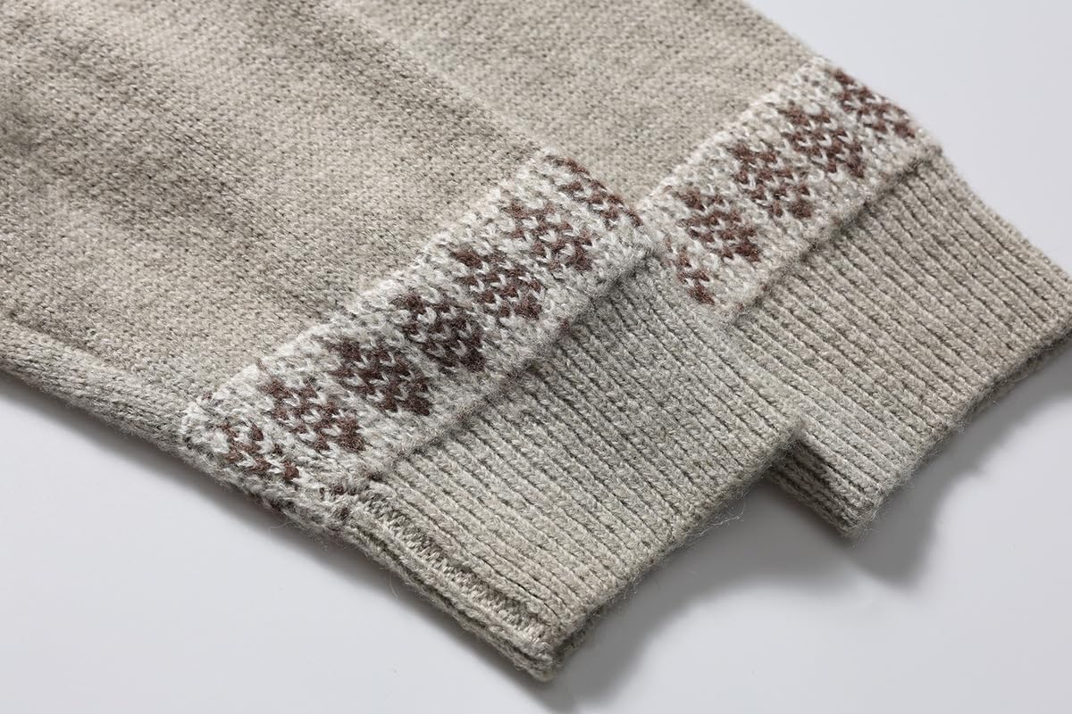 [Weweia] ヴィンテージ クルーネック 【メンズ モヘア ニット】 冬用ニットセーター 立体裁断で体型カバー 高密度編み技術