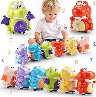 Dinosaur Magnetic Number Train Set for Toddlers 1-3, Magnetic Train Set for Toddlers Learning Toy, Number Toys DIY Letters, Dancing Singing Dinosaur Train Educational Toy for Girls Boys