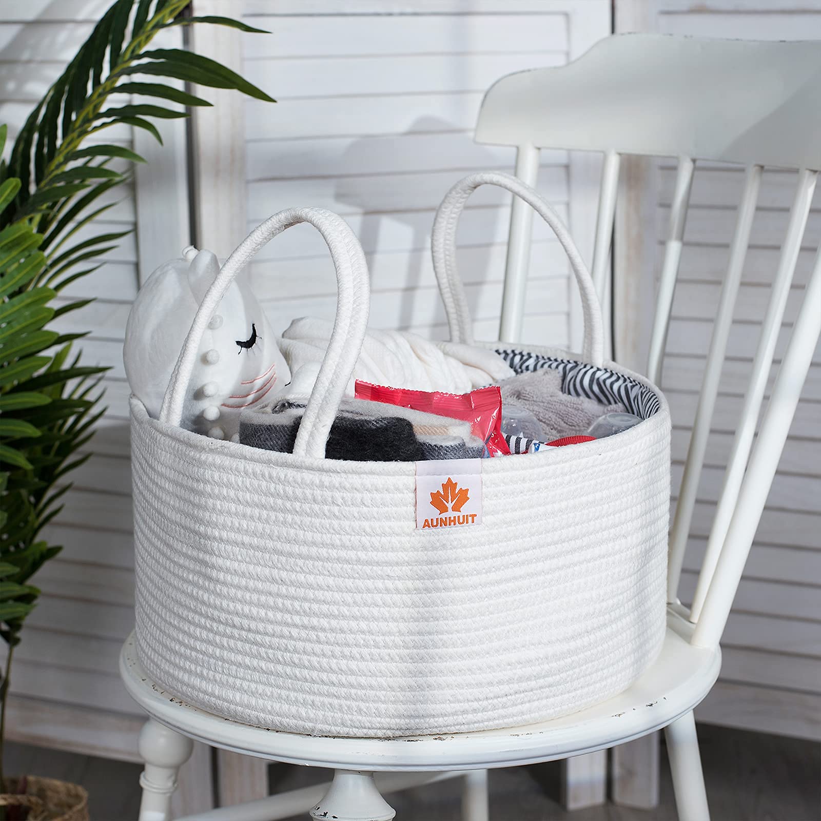 Organizer Portapannolini In Cotone JiA QAQ - Cestino Fai Da Te Con Divisori, Giallo - Foto 4