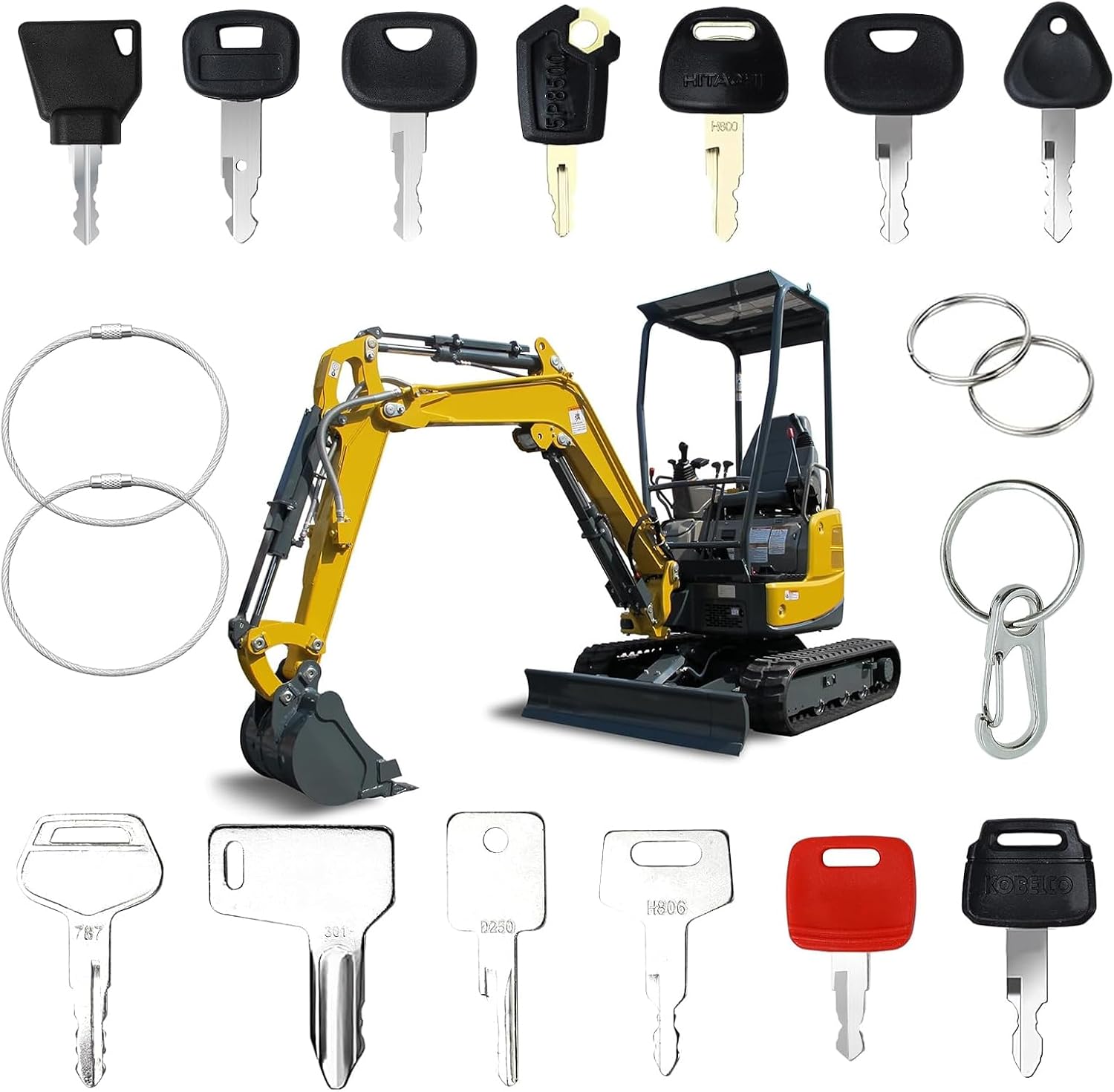 ZÜNDSCHLÜSSEL BAUMASCHINENSCHLÜSSEL N459A Für Kubota Bagger Minibagger Radlader 126039890191