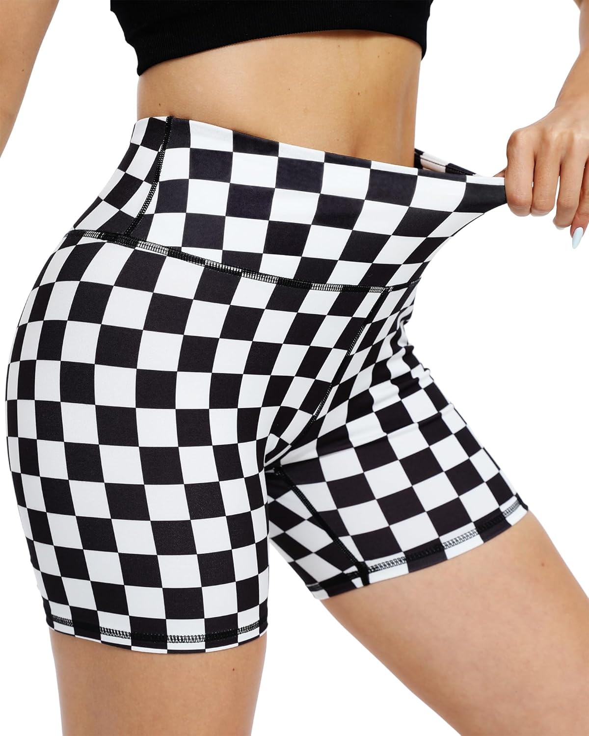 ZLLW Women's High Waist Cute Print Workout Yoga Shorts, 5 inch Squat Proof Biker Shorts Stretch Athletic Running Shorts - Image 4