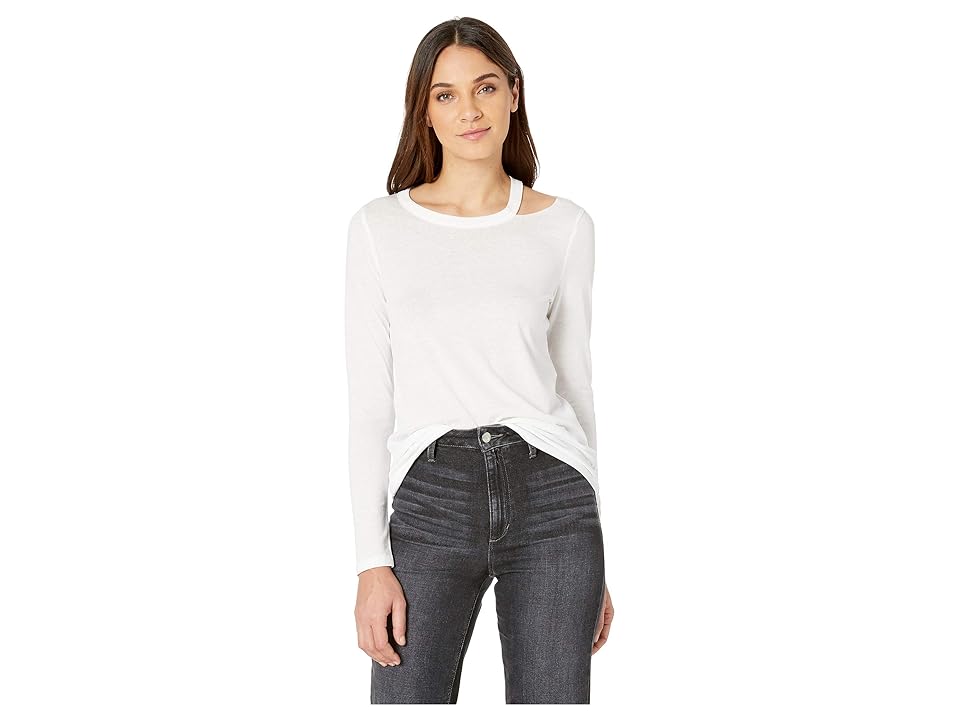 

Chaser Vintage Jersey Long Sleeve Vented Tee (White) Women's T Shirt