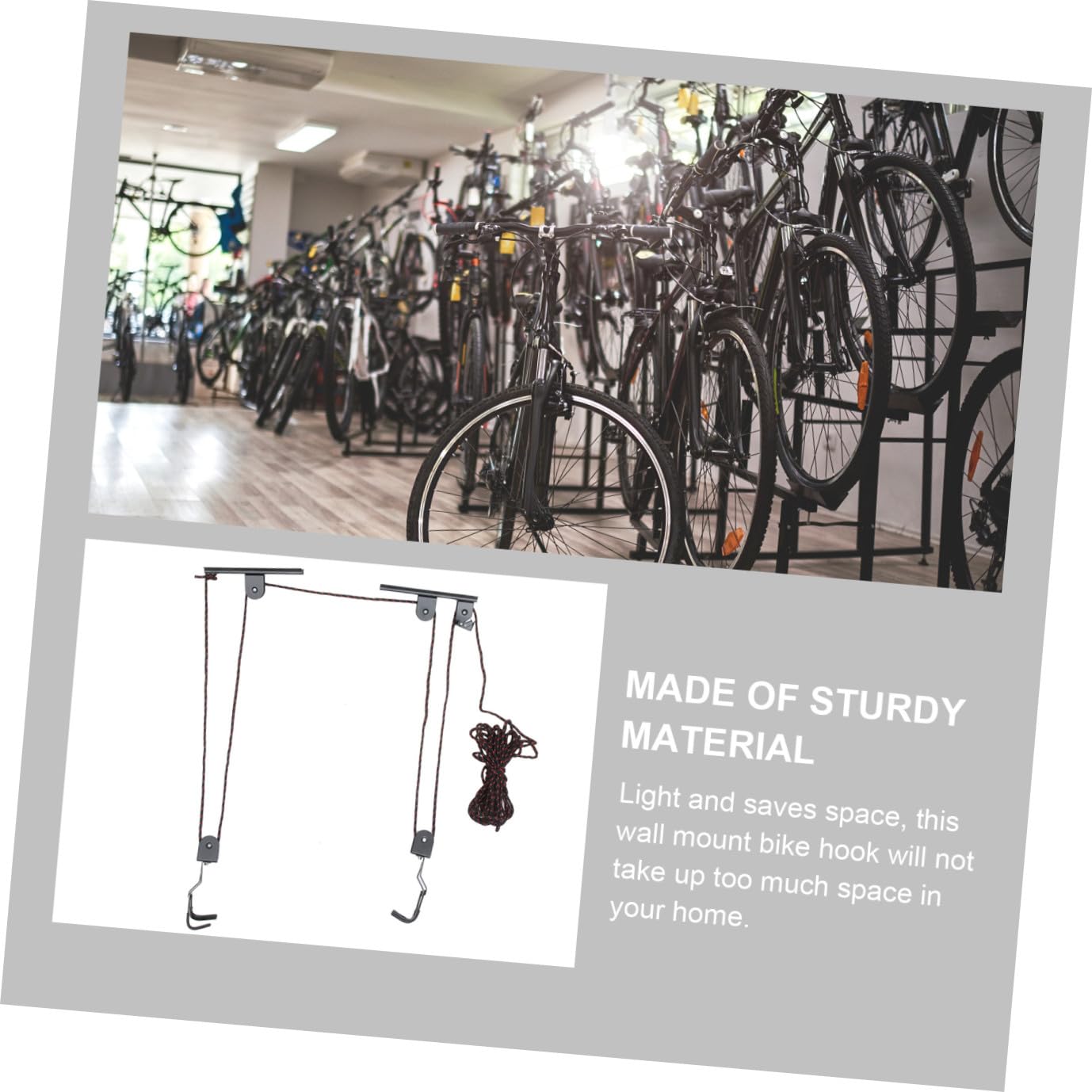 Colgador de Bicicletas para Pared y Techo, Almacenamiento Interior Negro