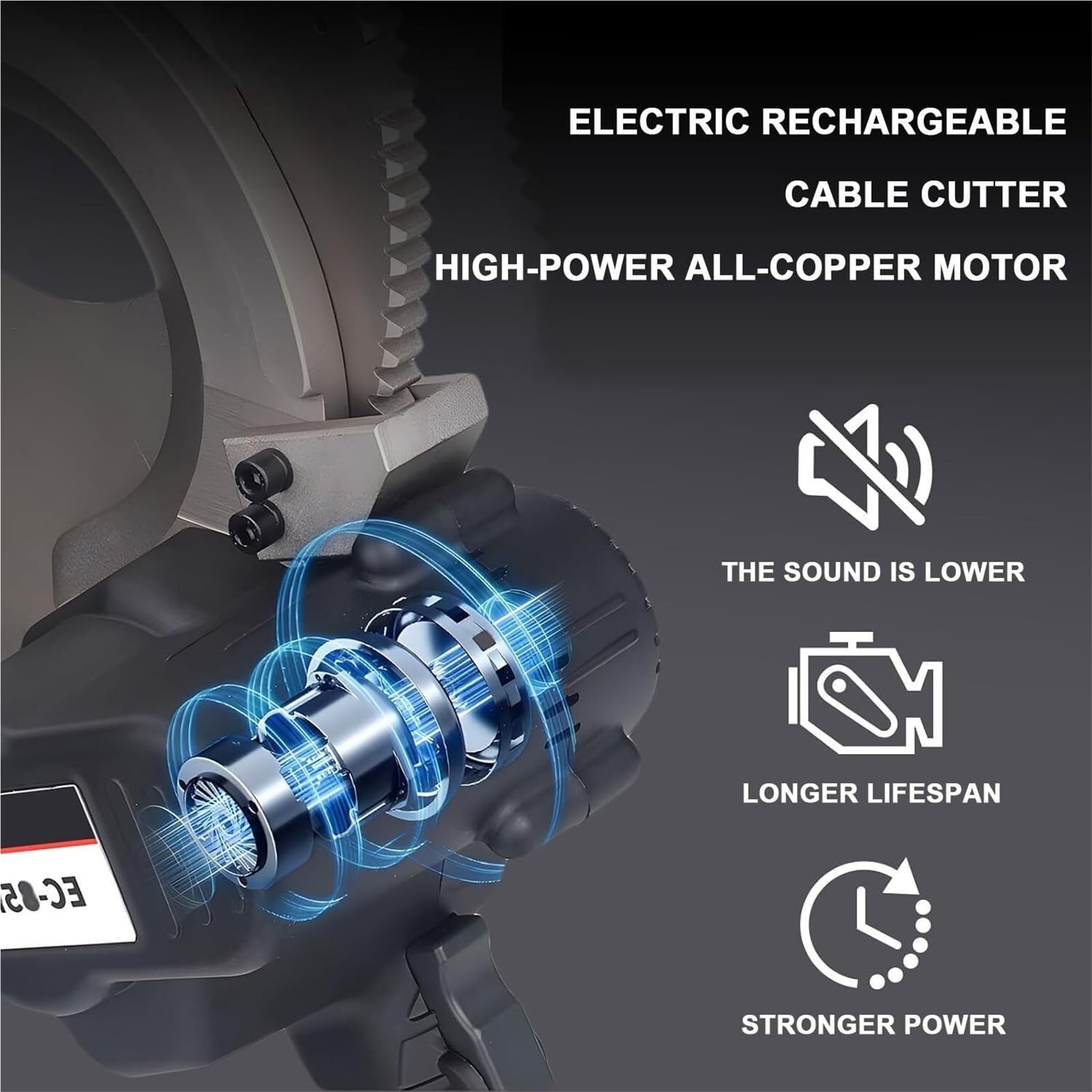 Cortacables Electrico, Alicates de Trinquete Hidraulicos Sin Cable Bateria Litio 18V 4.0Ah, Herramienta Profesional de Corte de Cable EC75M para Cobre Aluminio Pro(EC65M)