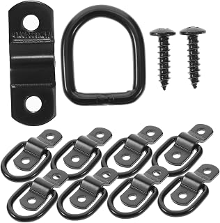 Angoily 10pcs D Ring Tight Anchor Hook Heavy Duty Hook Pickup Accessories Pickup Surface Mount D-Ring Ring Accessories Tie Down Hooks for Truck Heavy Duty Steel d Rings Heavy Duty Wagon