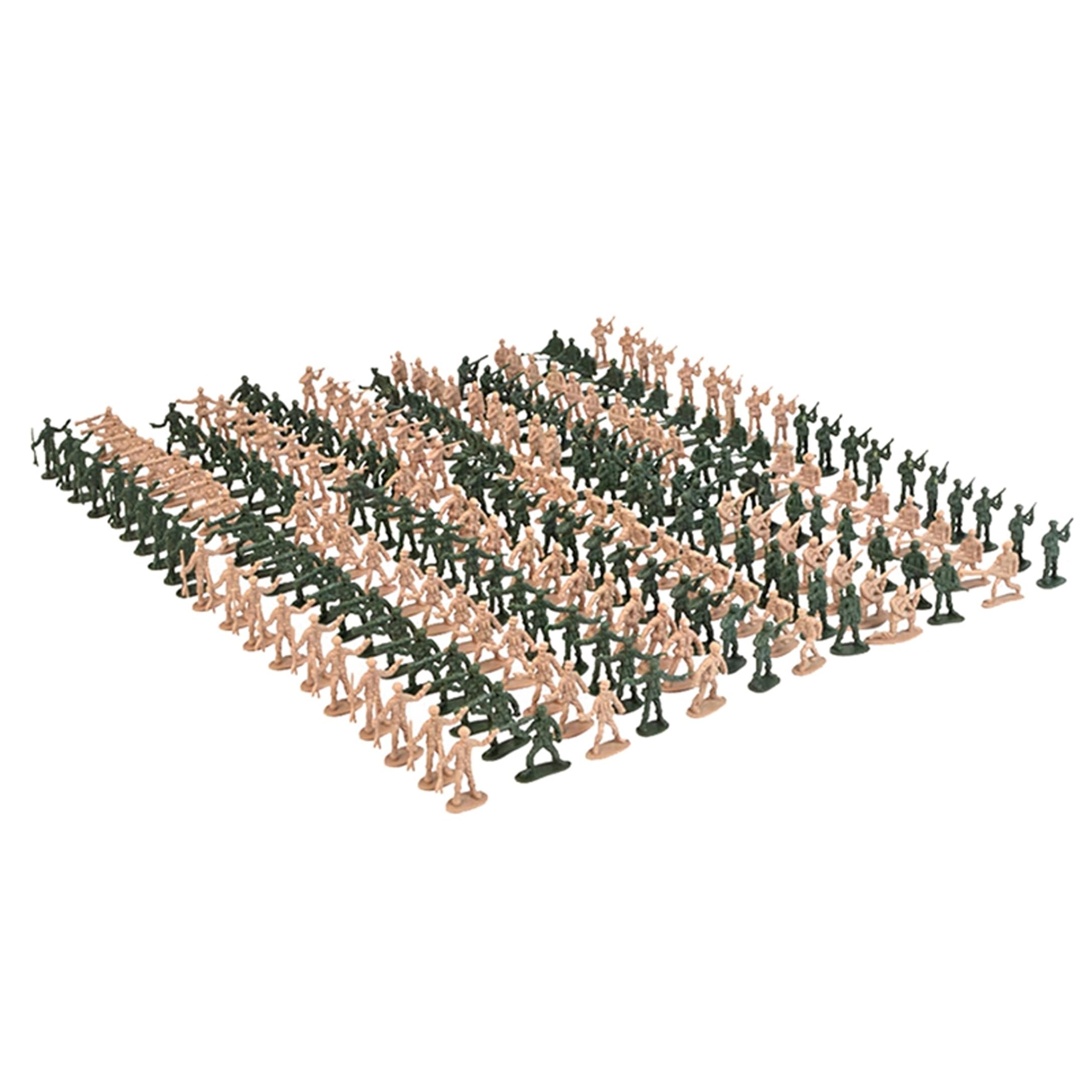 Temeemeg Toy Soldiers 200pcs Toy Soldiers Army Men Figures - 12 Poses Plastic Mini Army Figures, Brown/Green Color