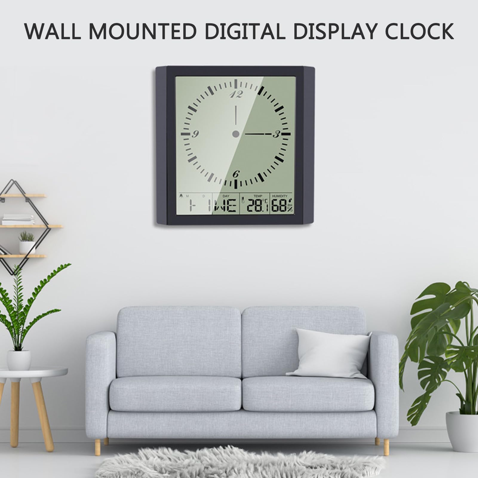 Reloj de Pared Digital Grande de 8,6 Pulgadas con Termómetro