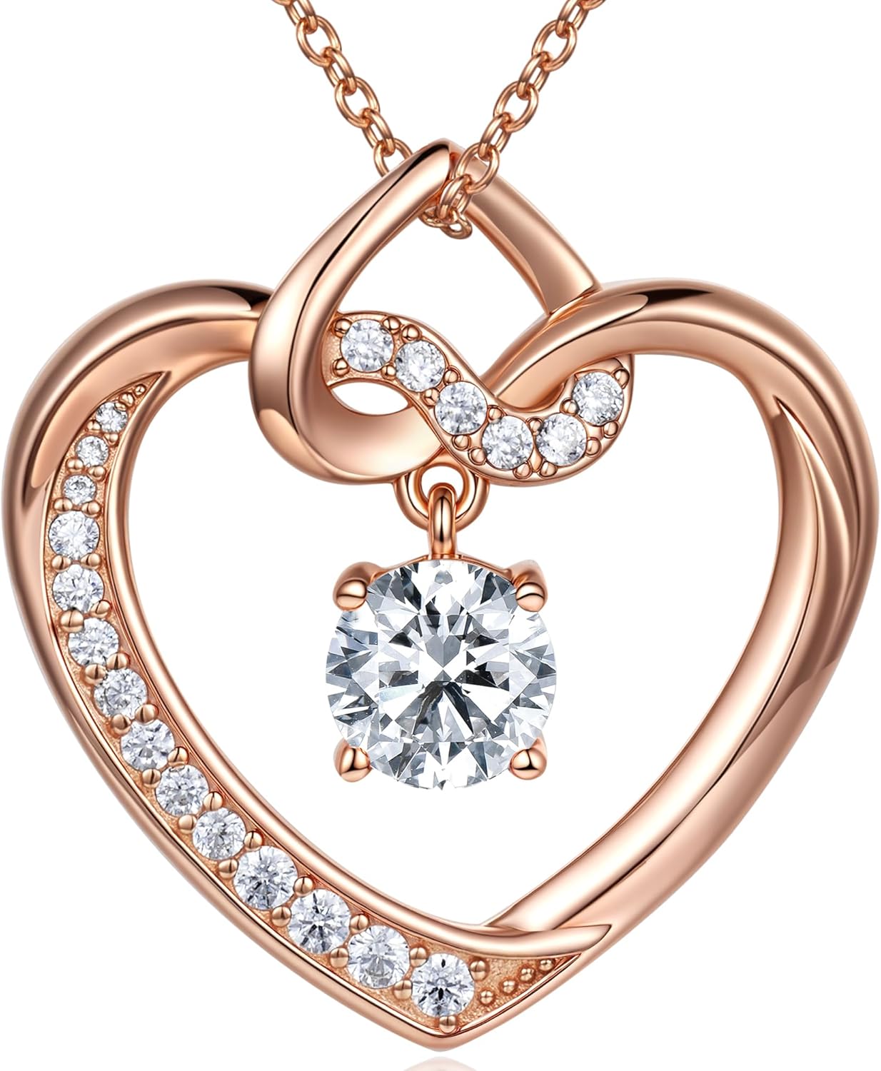 Heart Birthstone Necklaces Gifts for Women Wife, Jewelry for Women Wedding Anniversary Birthday Gifts for Wife Girlfriend Mom Christmas Valentines Gifts S925 Sterling Silver